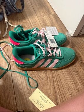 Adidas breaknet sleek geeen pink sneakers